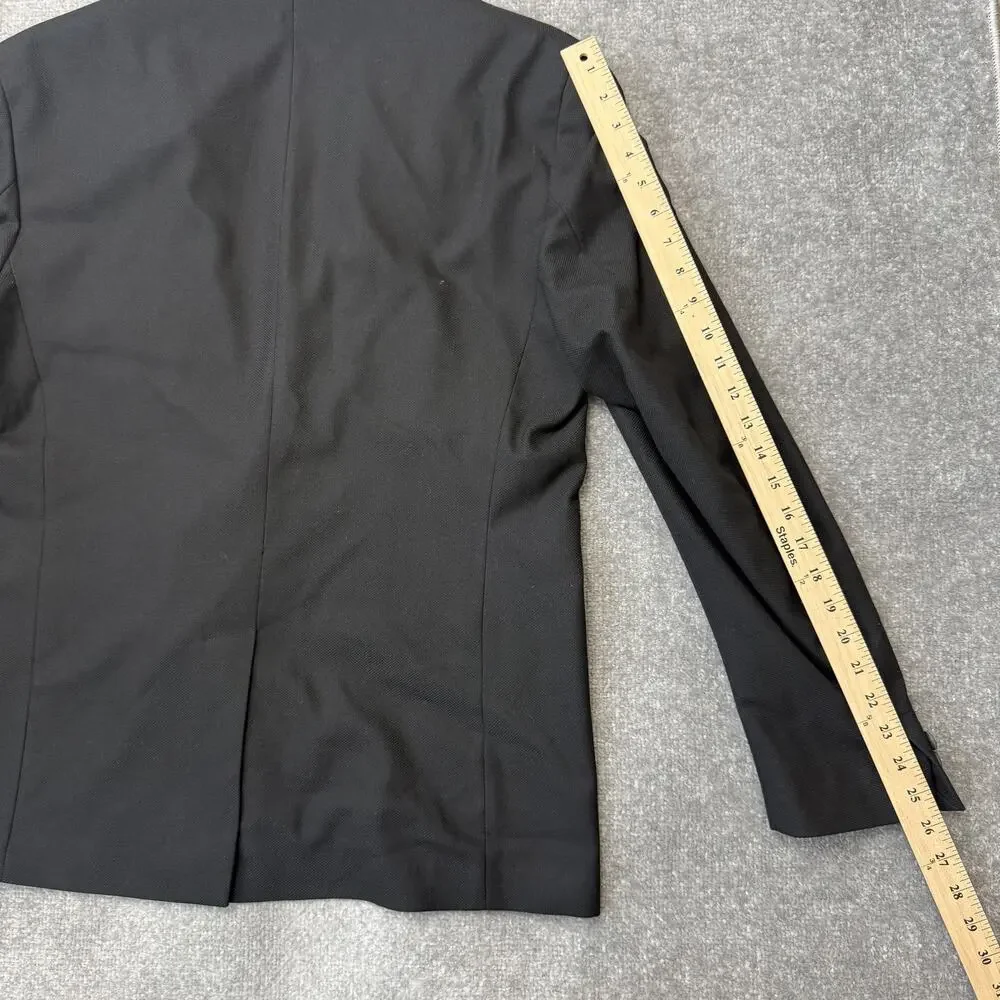 Zara Blazer Mens 42 Large Black Tailored Fit Formal Jacket Suit Coat Classic